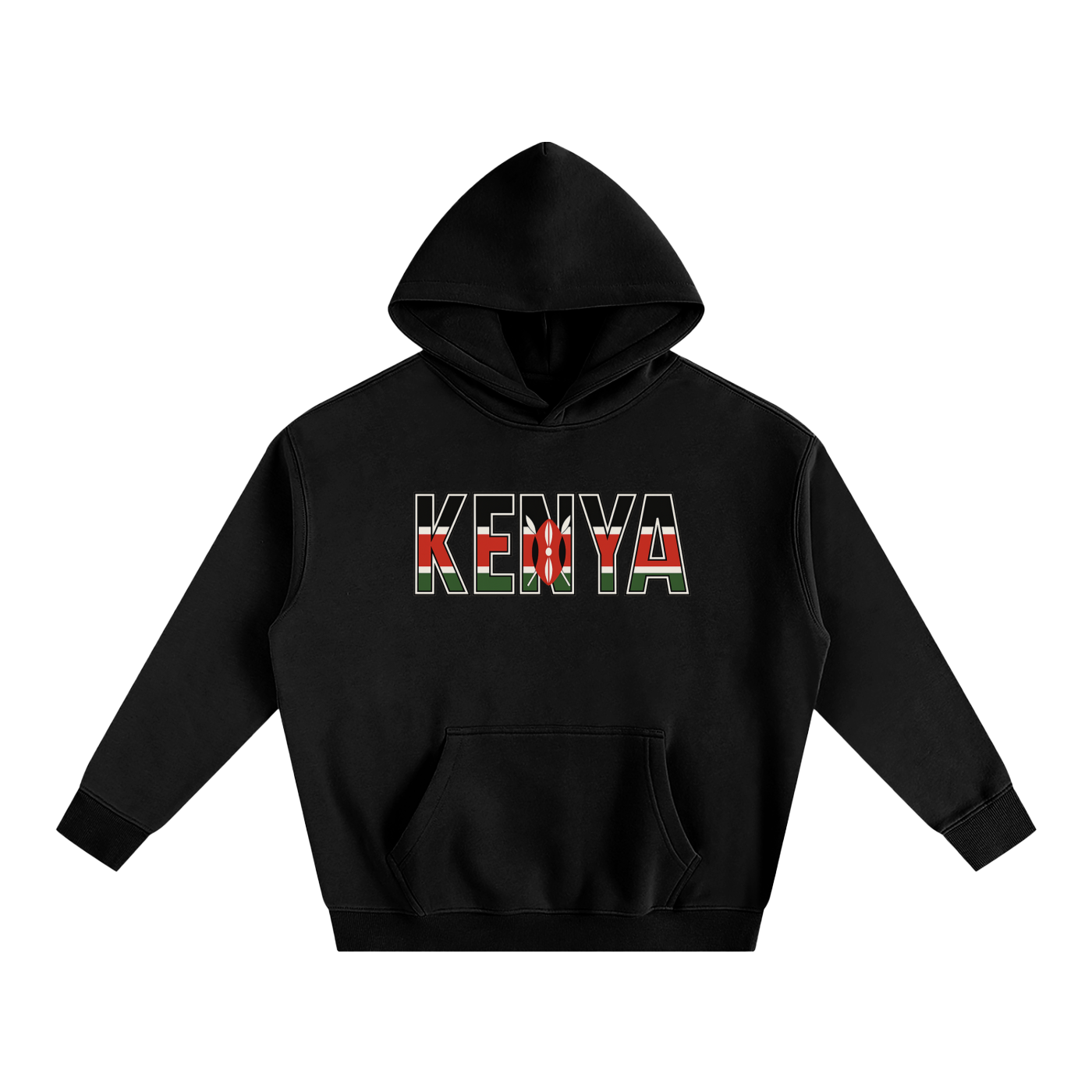 Kenyan Oversized Black Hoodie